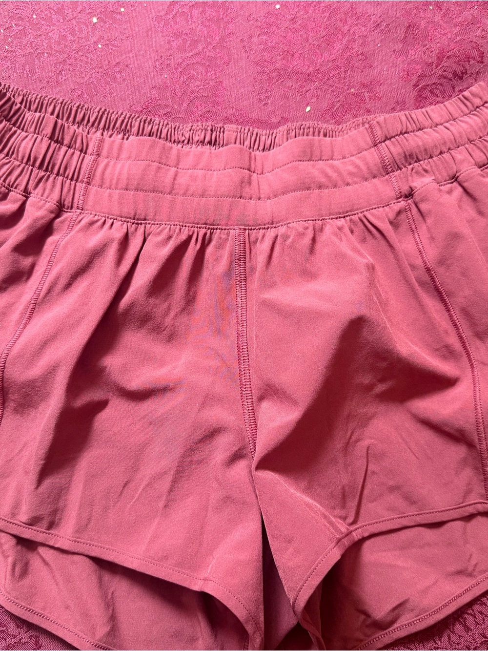 lululemon athletica Rose Pink Athletic Shorts with Elastic Waistband